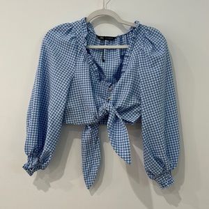 Zara blue gingham matching set